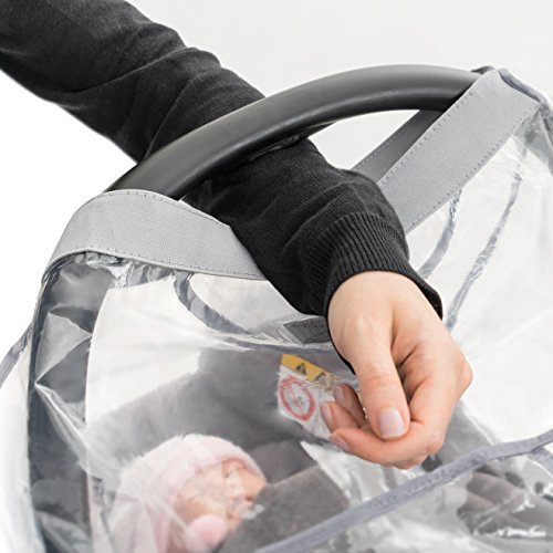 Universal Komfort Regenschutz für Babyschale (z.B. Maxi-Cosi / Cybex / Römer) | gute Luftzirkulation, verschließbares Kontakt-Fenster, Eingriffsöffnung für Tragegriff, PVC-frei - 5