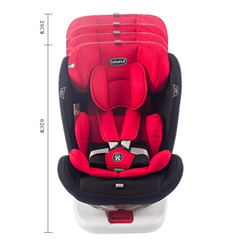 Baby Kindersitz Autokindersitz Gruppe 0+1/2/3 (0-36 kg/0-12 Jahre) mit ISOFIX ECE R44/04 TG19008-D01 ROT - 5