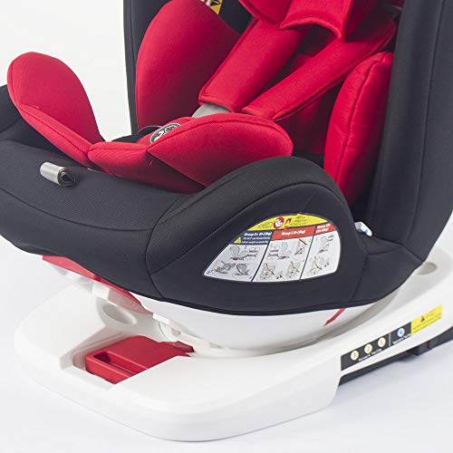 Baby Kindersitz Autokindersitz Gruppe 0+1/2/3 (0-36 kg/0-12 Jahre) mit ISOFIX ECE R44/04 TG19008-D01 ROT - 6