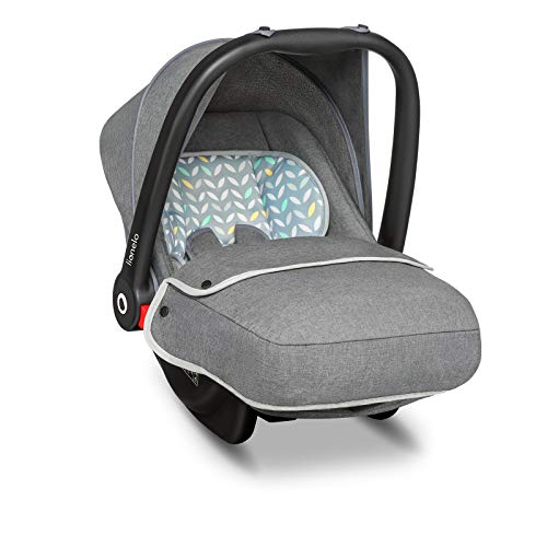 Lionelo Noa Plus Auto Kindersitz Babyschale ab Geburt bis 13 kg Fußabdeckung Sonnendach leichte Konstruktion 3-Punkt-Sicherheitsgurt abnehmbarer Polsterbezug (Grau) - 5