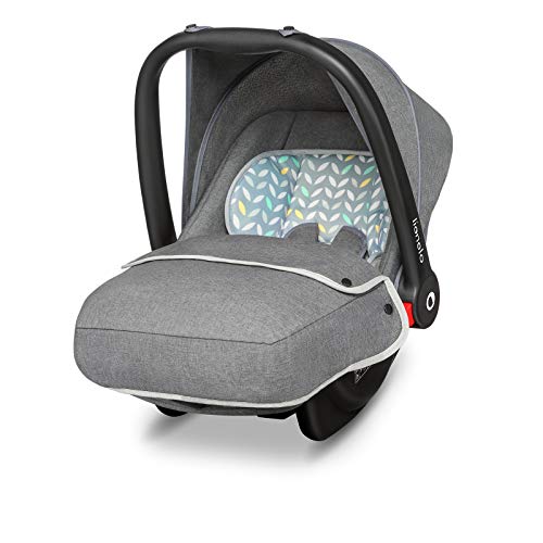 Lionelo Noa Plus Auto Kindersitz Babyschale ab Geburt bis 13 kg Fußabdeckung Sonnendach leichte Konstruktion 3-Punkt-Sicherheitsgurt abnehmbarer Polsterbezug (Grau) - 7