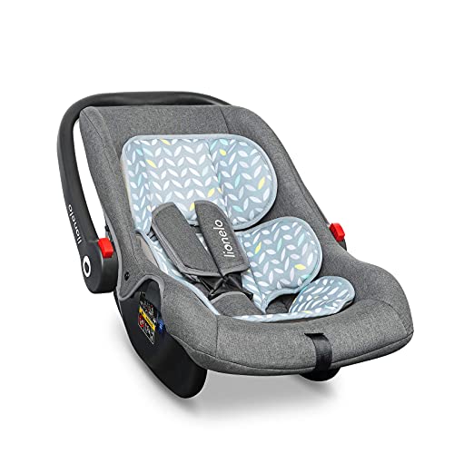 Lionelo Noa Plus Auto Kindersitz Babyschale ab Geburt bis 13 kg Fußabdeckung Sonnendach leichte Konstruktion 3-Punkt-Sicherheitsgurt abnehmbarer Polsterbezug (Grau) - 8